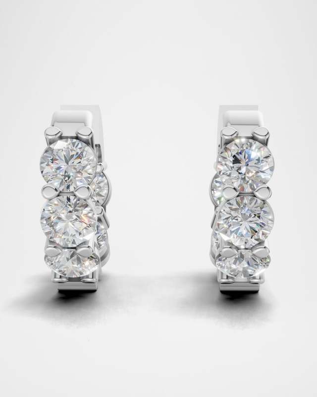 Lab Grown Diamond 18K White Gold Huggie Earrings